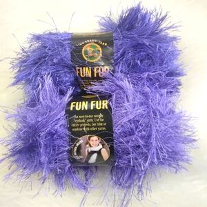 YARN Lion Brand Fun Fur Eyelash Yarn in Violet, 2 Skeins